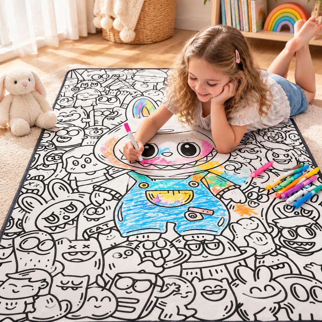 DIY Coloring Blanket – Washable Doodle Blanket for Adults & Kids