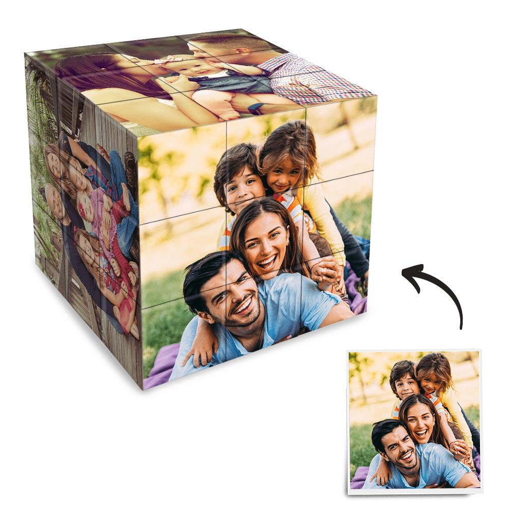 Father's Day Gifts Custom Multi Photo Rubic's Cube For Father And Baby