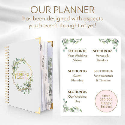 Wedding Planner Book and Organizer - Wedding Planner Book - Bridal Planning Binder with Countdown Calendar - Bride Gifts