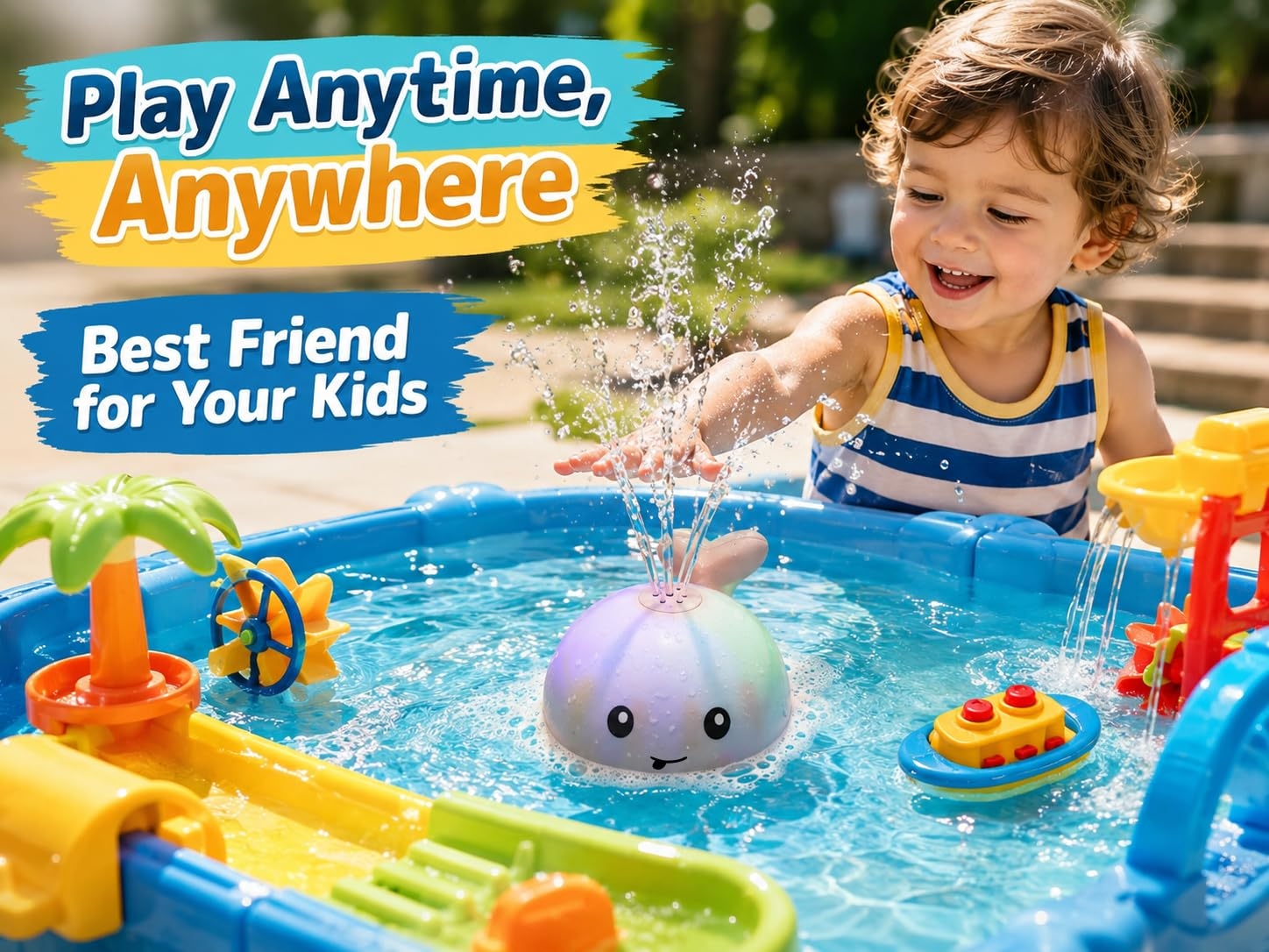 Bath Toys for Kids, Baby Bath Toys, Pool Water Toys for Toddlers, Babies Boy Girl Gifts, Light Up Whale Bath Toy Sprinkler, Birthday Bathtub Fountain Toy