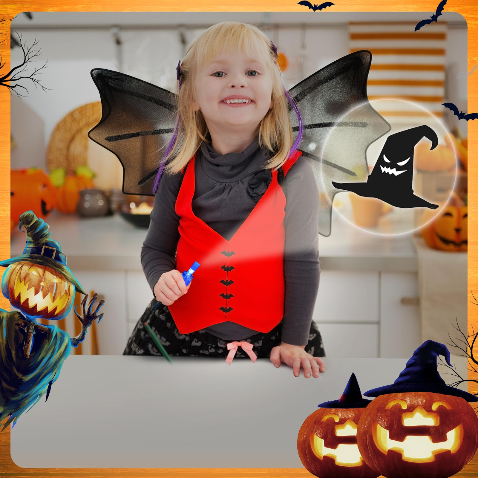 36pcs Halloween LED Finger Lights, Halloween Party Favors for Kids LED Light Up Toys Classroom Rewards Gifts, Halloween Treats Goody Bag Filler