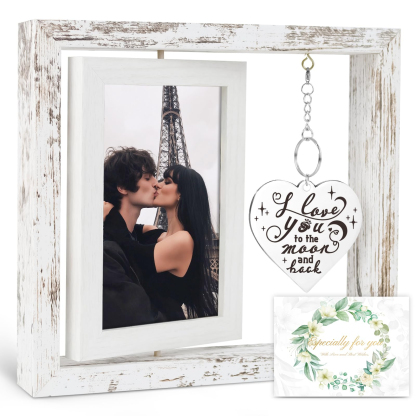 Wedding Gifts for Couples 2026, Engagement Gifts for Couples, Personalized Mr and Mrs Wedding Gift for Newlyweds, Bridal Shower Gift for Bride to Be, Rotating Floating Wedding Picture Frame