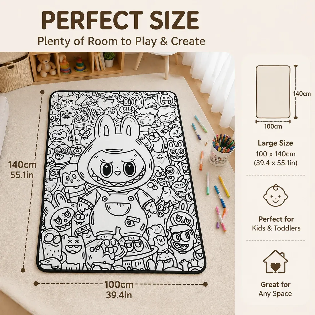 DIY Coloring Blanket – Washable Doodle Blanket for Adults & Kids