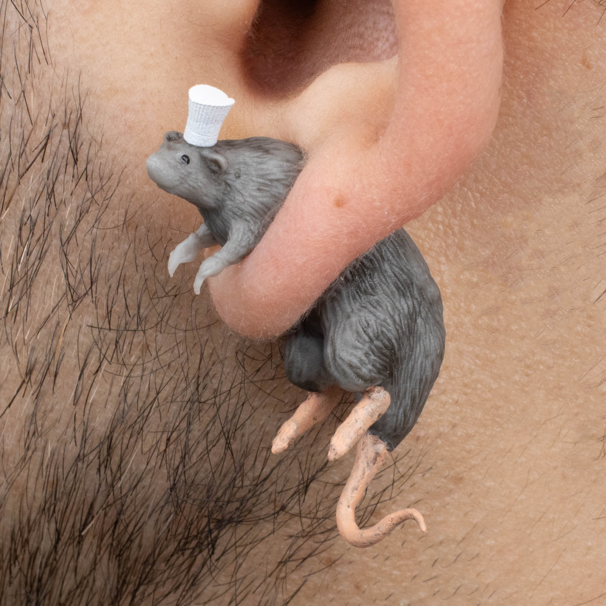 Custom Hats 3D Printed Rat Earrings Hand Painted Rat Earrings Quirky 3D Printed Studs Funny Jewelry Gifts For Her