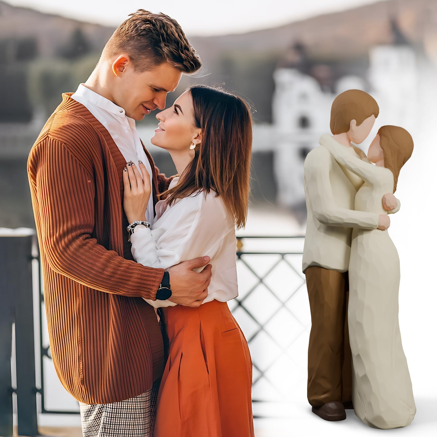 Couple Figurines, Best Wedding Engagement Romantic Gift for Husband Wife, Love Statue Valentine's Day Anniversary Birthday