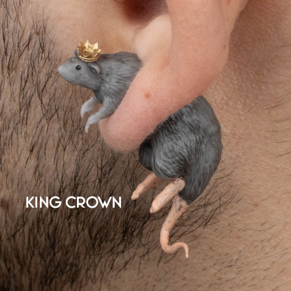 Custom Hats 3D Printed Rat Earrings Hand Painted Rat Earrings Quirky 3D Printed Studs Funny Jewelry Gifts For Her