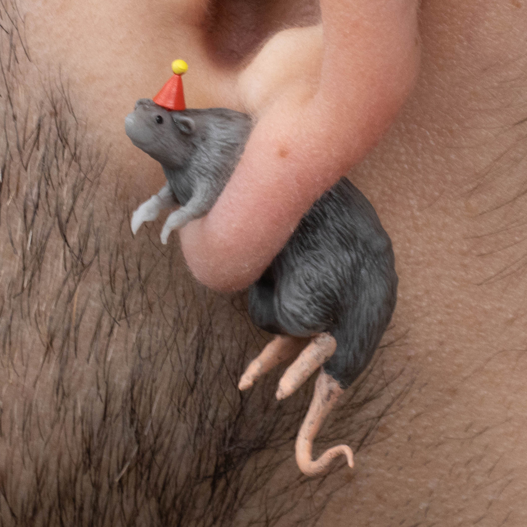 Custom Hats 3D Printed Rat Earrings Hand Painted Rat Earrings Quirky 3D Printed Studs Funny Jewelry Gifts For Her
