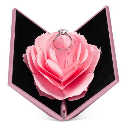 Creative Ring Box Engagement Proposal Ring Case Paper Rose Red | Flat Small Ring Box Wedding Ceremony Birthday Gift Jewelry Display Presentation Storage Chest Holder Organizer