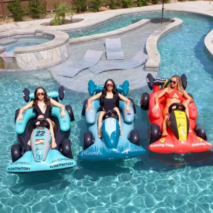 Formula Float | Race Car Winter Sled & Pool Float for Adults, Kids & Family | Giant Inflatable Toy Floatie | Summer & Winter Accessory | Durable & Heavy Duty Lounger