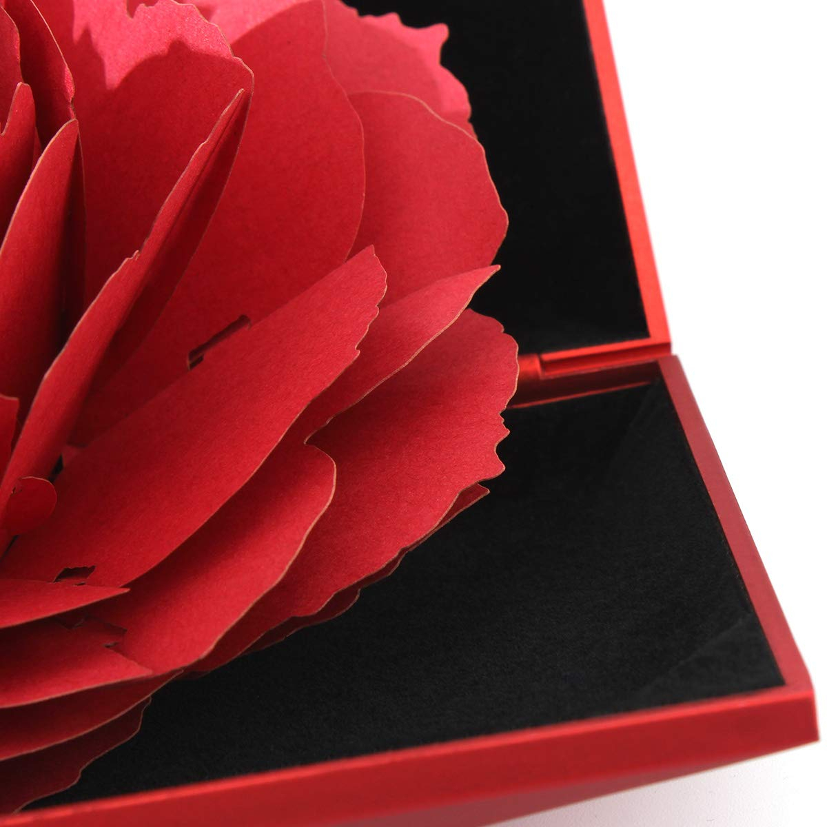 Creative Ring Box Engagement Proposal Ring Case Paper Rose Red | Flat Small Ring Box Wedding Ceremony Birthday Gift Jewelry Display Presentation Storage Chest Holder Organizer