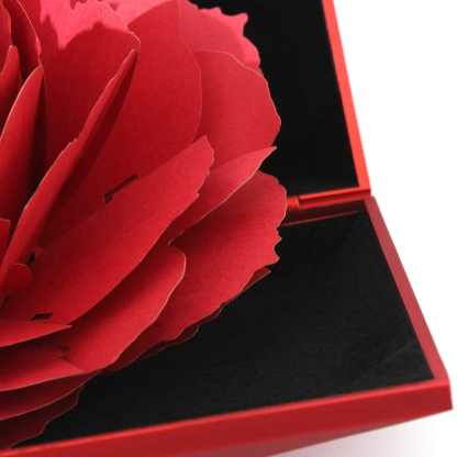 Creative Ring Box Engagement Proposal Ring Case Paper Rose Red | Flat Small Ring Box Wedding Ceremony Birthday Gift Jewelry Display Presentation Storage Chest Holder Organizer