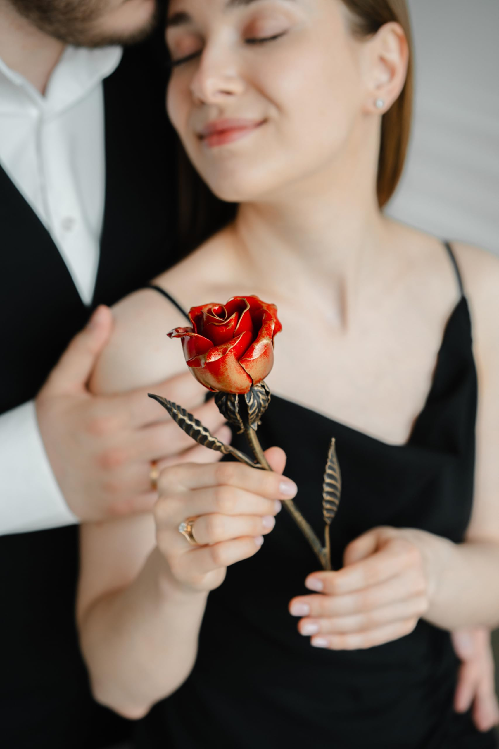 Handcrafted Bronze Rose – Wedding Gift for Her – Solid Metal Forever Flower Keepsake