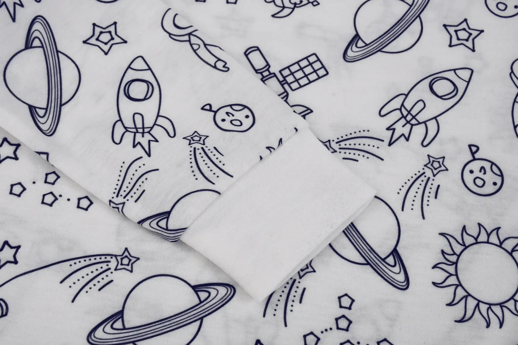 Kids Pajamas Set Coloring DIY Sleepwear Nightwear Boys Girls Cotton Shirt Pants
