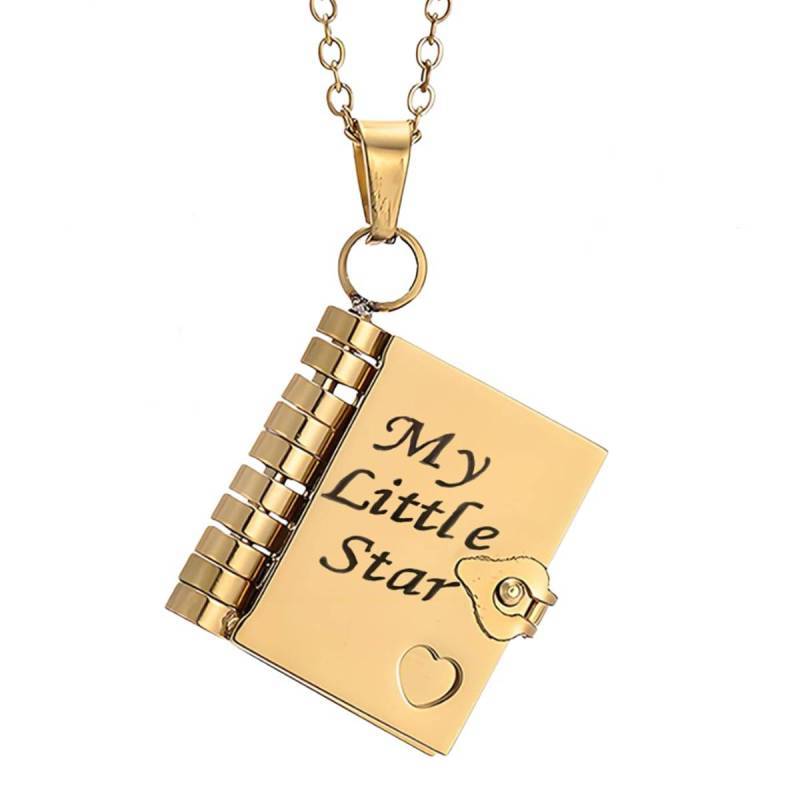 Personalized Book Locket Necklace Custom Seven Page Message Book Pendant Secret Love Letter Mother's Day Gift-pawsmeowz