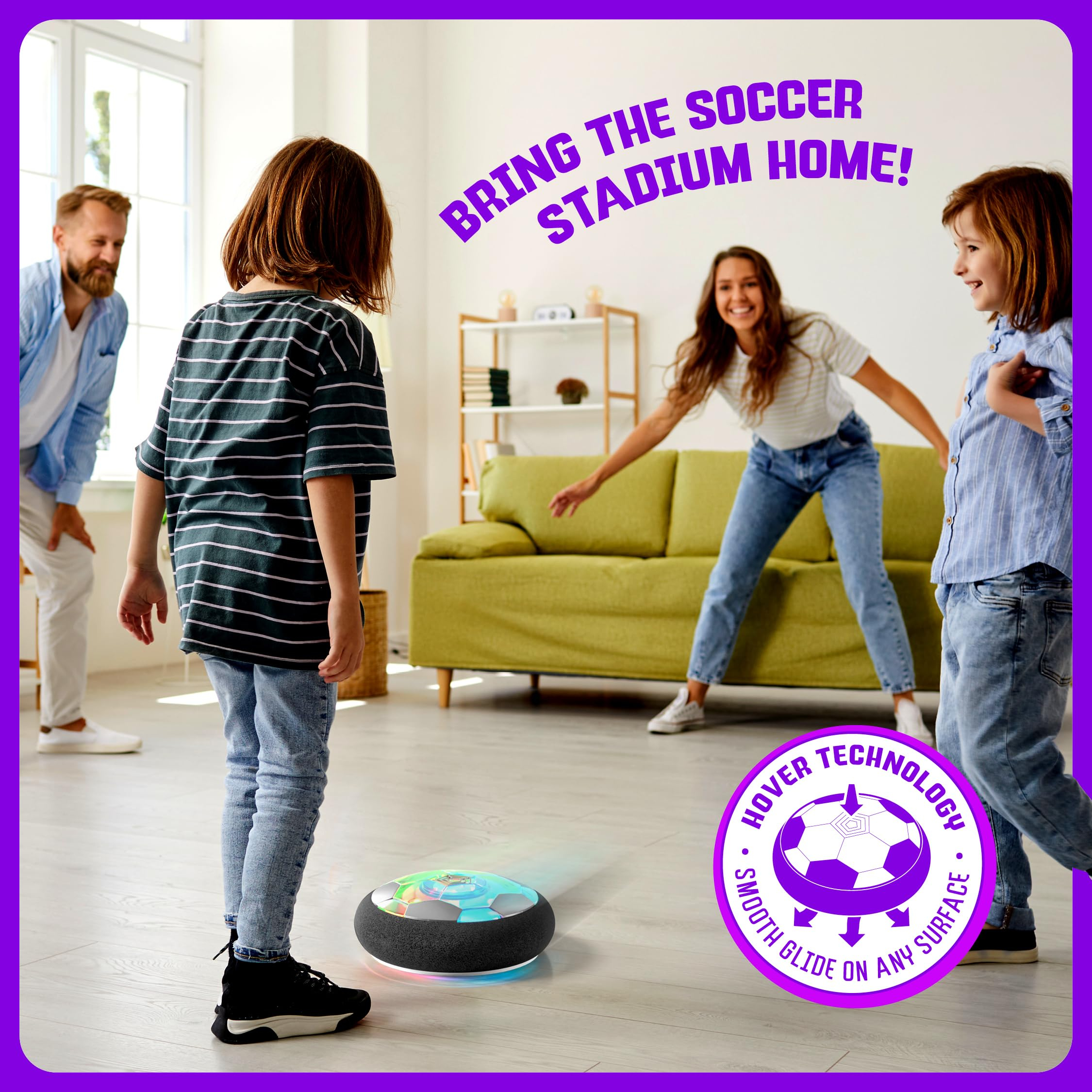 Hover Soccer Light-Up Ball, Birthday Gift for Boys, Indoor Toy Games, Kids Gifts