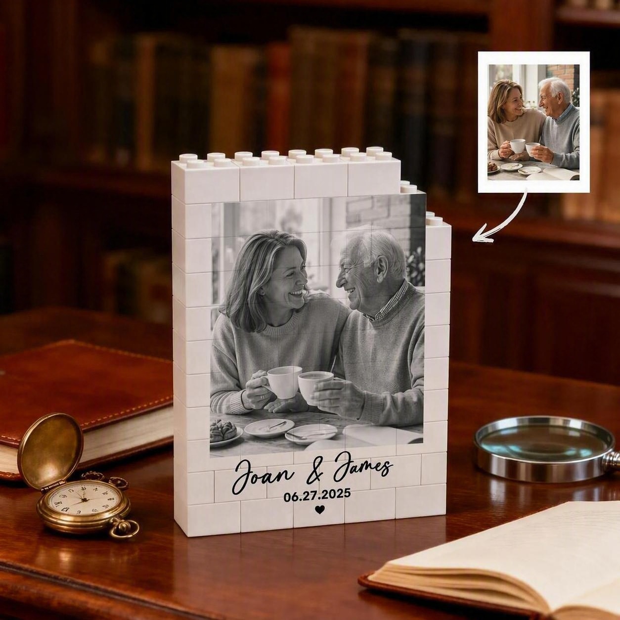 Custom Photo Brick Puzzle Frame – Build Gentle Love, A Meaningful Gift for Dad & Father's Day-Pawsmeowz
