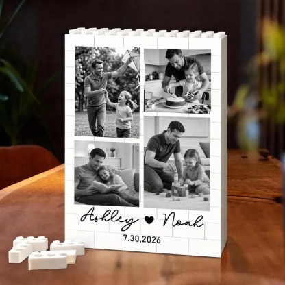 Custom Photo Building Block Frame – Personalized Father’s Day Gift for Dad