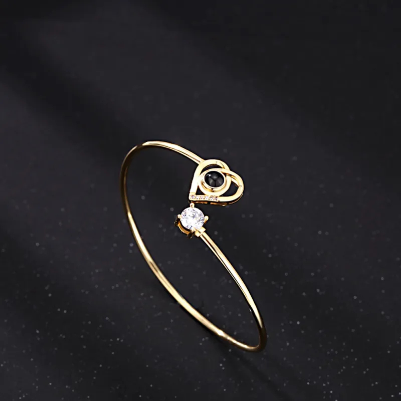 Custom Projection Bracelet Personalized Photo Bracelet Heart Jewelry Mother’s Day Gift for Mom