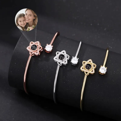 Custom Projection Bracelet Personalized Photo Bracelet Heart Jewelry Mother’s Day Gift for Mom