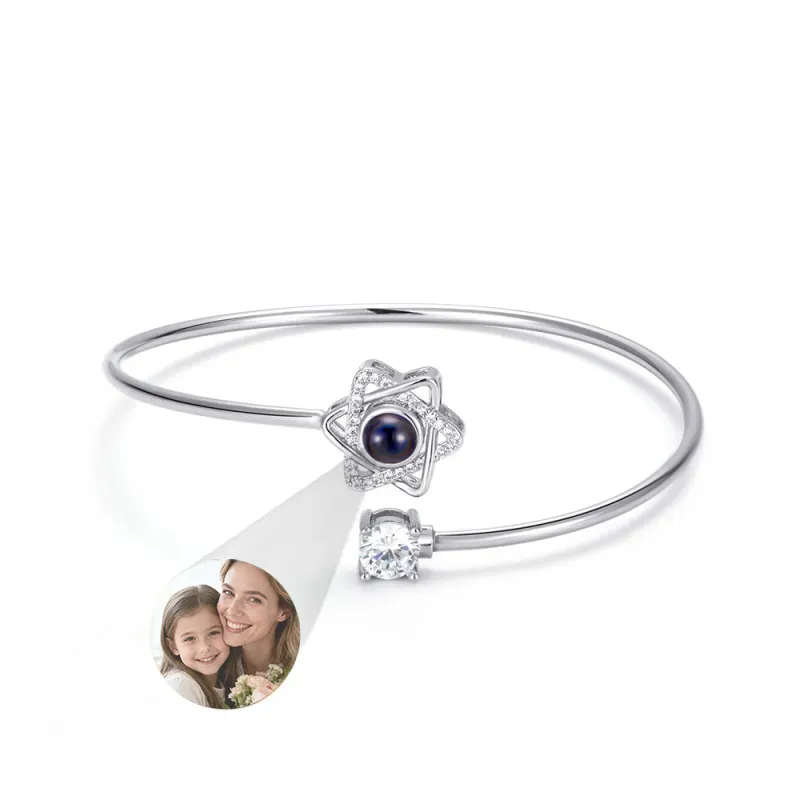 Custom Projection Bracelet Personalized Photo Bracelet Heart Jewelry Mother’s Day Gift for Mom