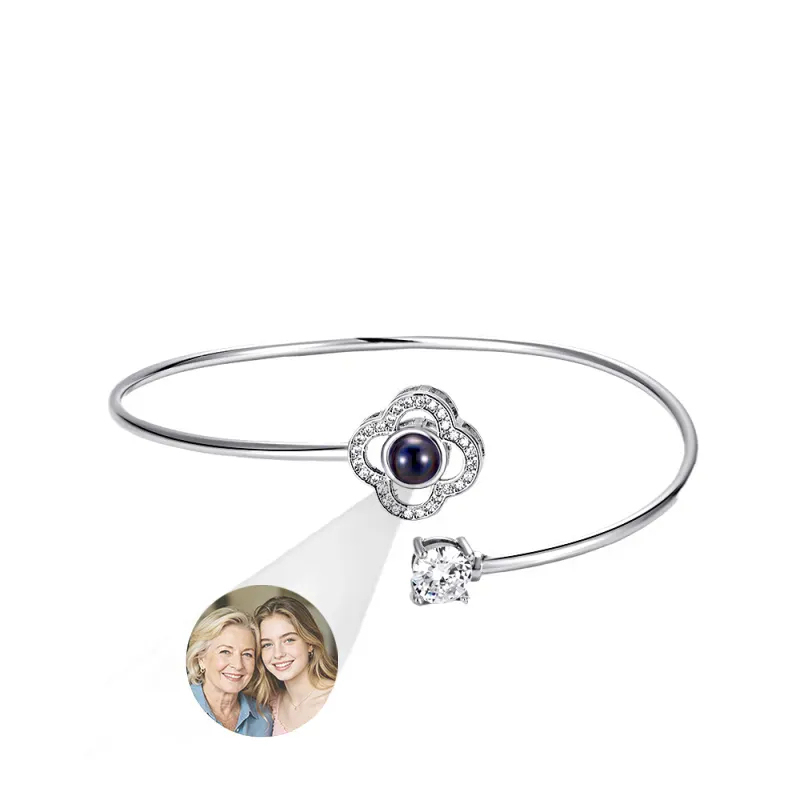 Custom Projection Bracelet Personalized Photo Bracelet Heart Jewelry Mother’s Day Gift for Mom