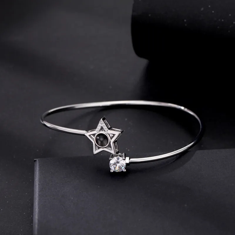 Custom Projection Bracelet Personalized Photo Bracelet Heart Jewelry Mother’s Day Gift for Mom