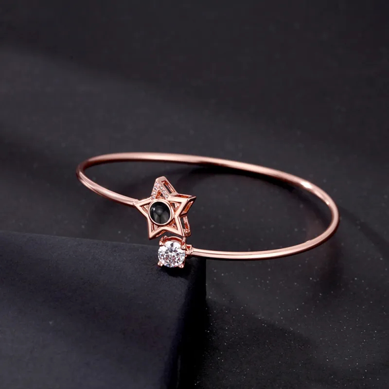 Custom Projection Bracelet Personalized Photo Bracelet Heart Jewelry Mother’s Day Gift for Mom