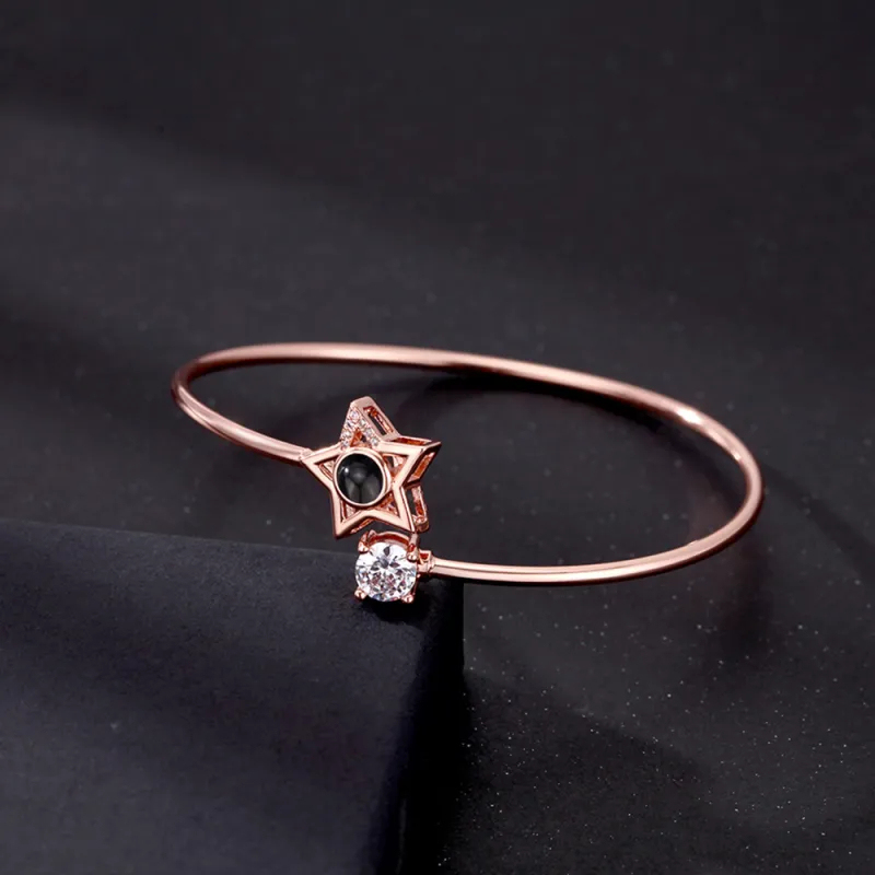 Custom Projection Bracelet Personalized Photo Bracelet Heart Jewelry Mother’s Day Gift for Mom