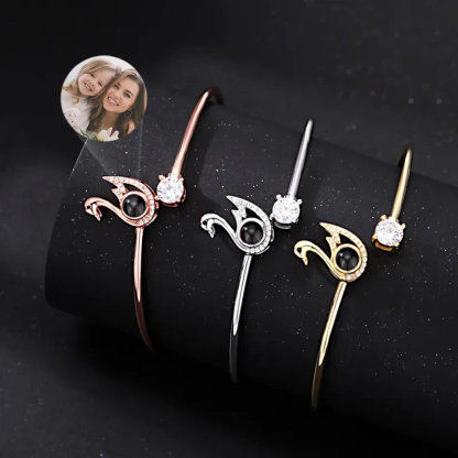Custom Projection Bracelet Personalized Photo Bracelet Heart Jewelry Mother’s Day Gift for Mom