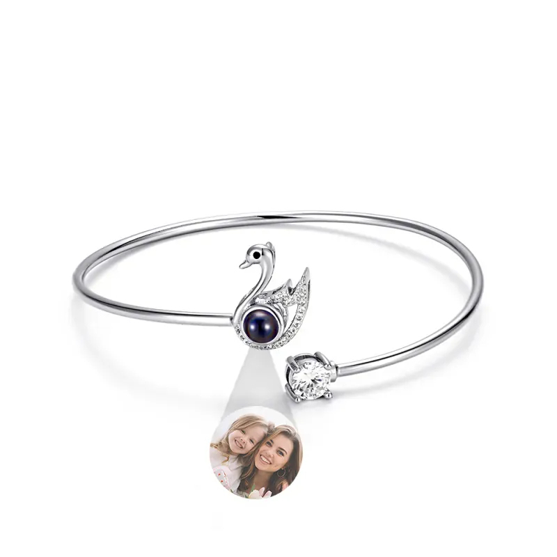 Custom Projection Bracelet Personalized Photo Bracelet Heart Jewelry Mother’s Day Gift for Mom