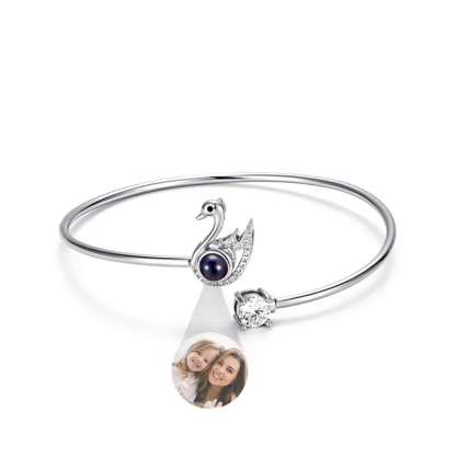 Custom Projection Bracelet Personalized Photo Bracelet Heart Jewelry Mother’s Day Gift for Mom