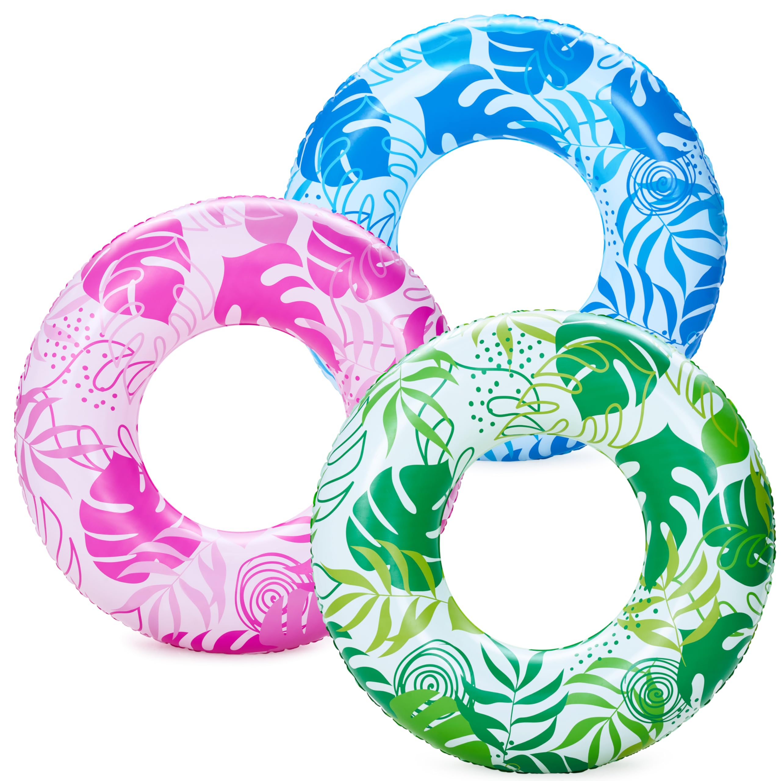 3 Pack Pool Floats, Pool Tube for Kids Swim Rings Inflatable Tubes, Unicorn Sea Animal Tubes Floatie Ring Water Toys for Swimming, Summer Beach Party