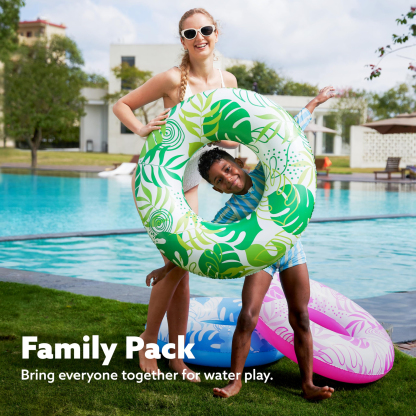 3 Pack Pool Floats, Pool Tube for Kids Swim Rings Inflatable Tubes, Unicorn Sea Animal Tubes Floatie Ring Water Toys for Swimming, Summer Beach Party