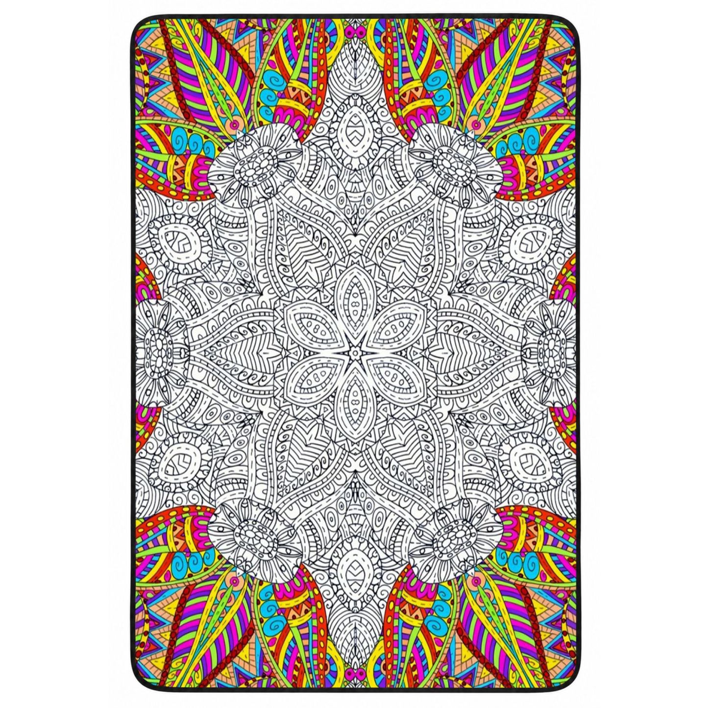 Mandala Pattern Coloring Blanket