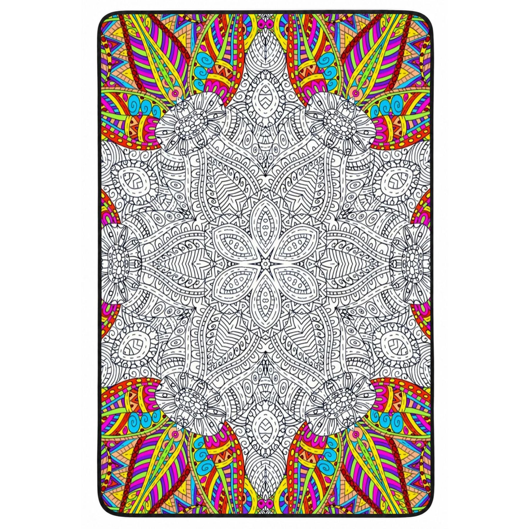 Mandala Pattern Coloring Blanket