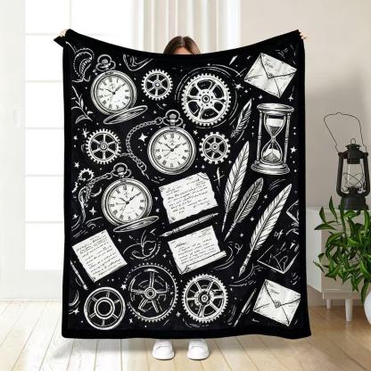Steampunk Clock Coloring Blanket