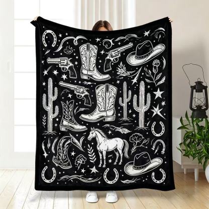 Western Cowboy Coloring Blanket