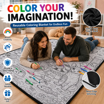 Multi Cat Family Coloring Blanket
