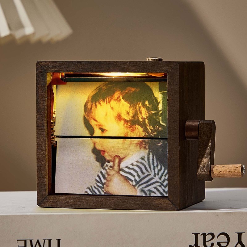 Custom Photo Flipbook Frame Animation Machine Mechanical Hand-cranked Flipbook Box Photo Album Baby Photo Cube Frame Baby's Firsts-pawsmeowz