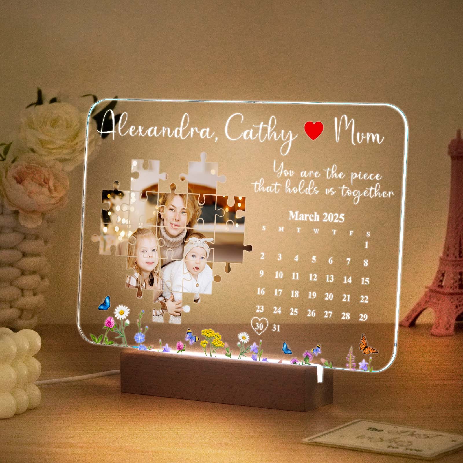 You Are The Piece That Holds Us Together Light Frame Personalised Gifts for Mom