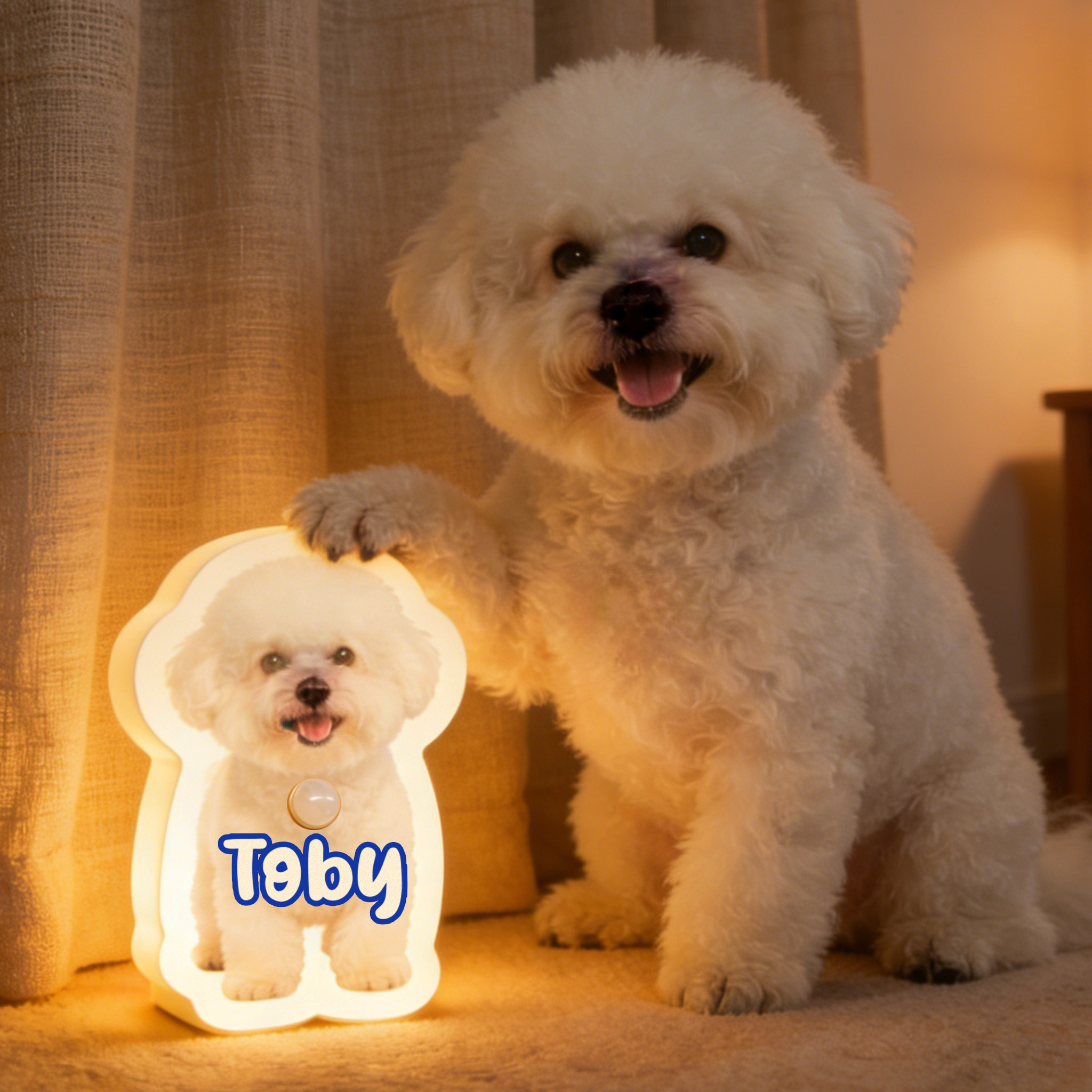 Personalized Cat & Dog Motion Sensor Wall Lamp Custom Pet Photo Night Light for Pet Lover