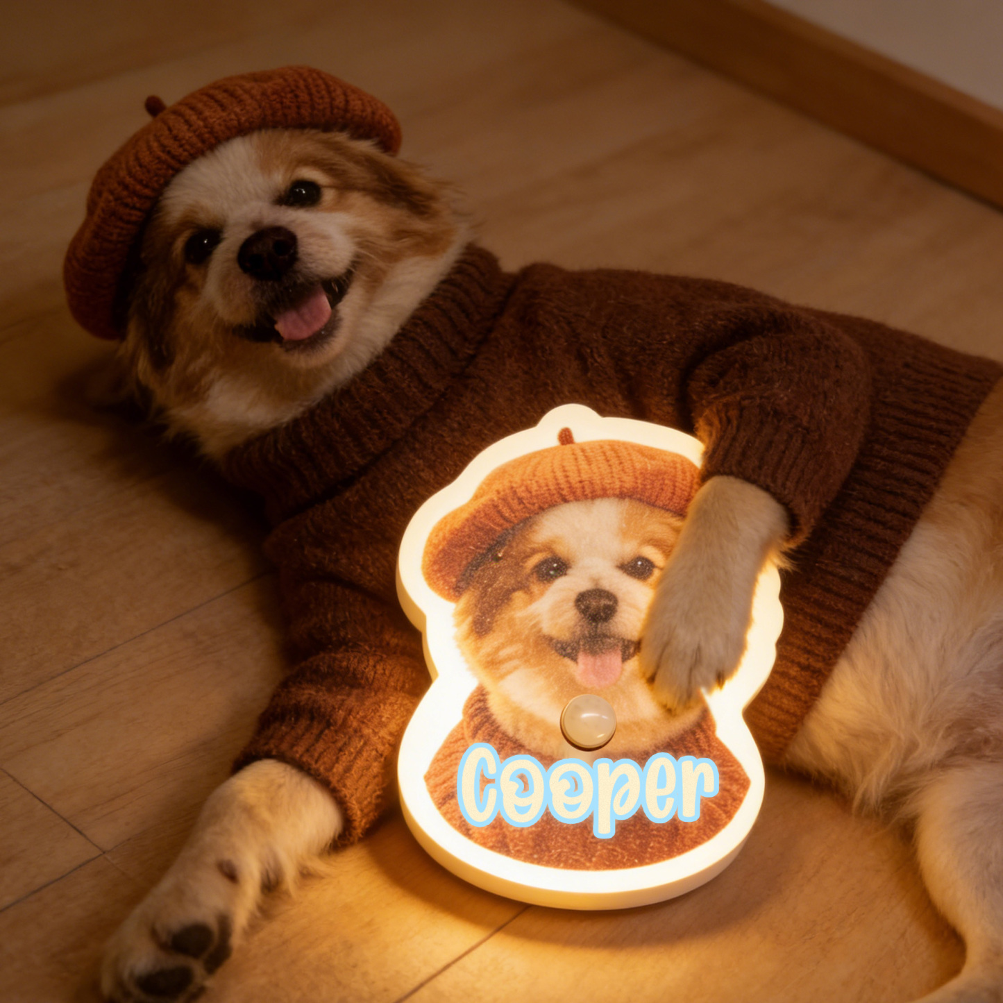 Personalized Cat & Dog Motion Sensor Wall Lamp Custom Pet Photo Night Light for Pet Lover