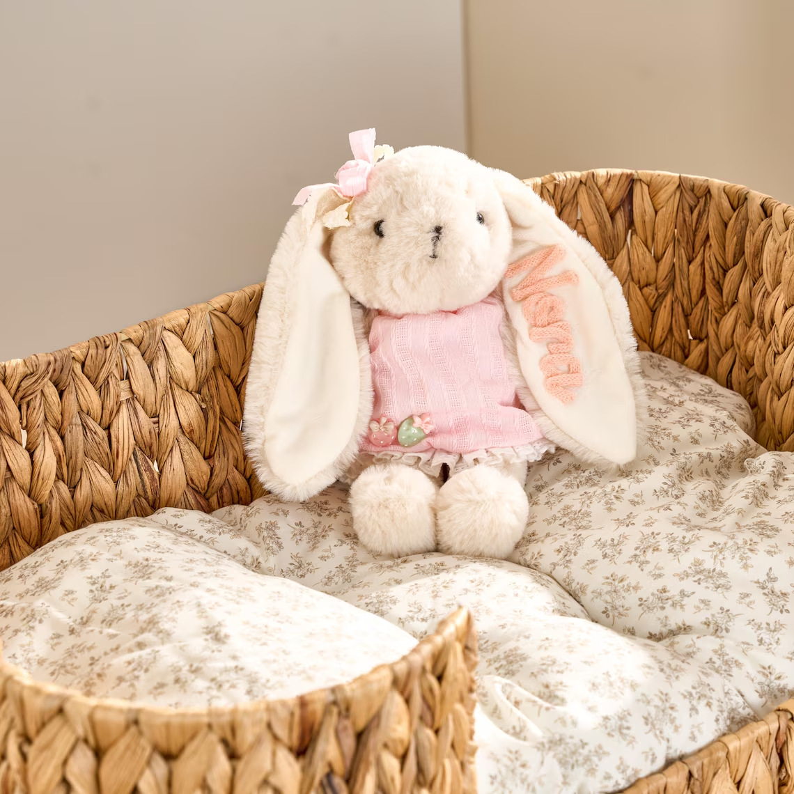 Personalized Plush Bunny for Baby Custom Name Embroidered Stuffed Monogrammed Rabbit Baby Shower Newborn Gift