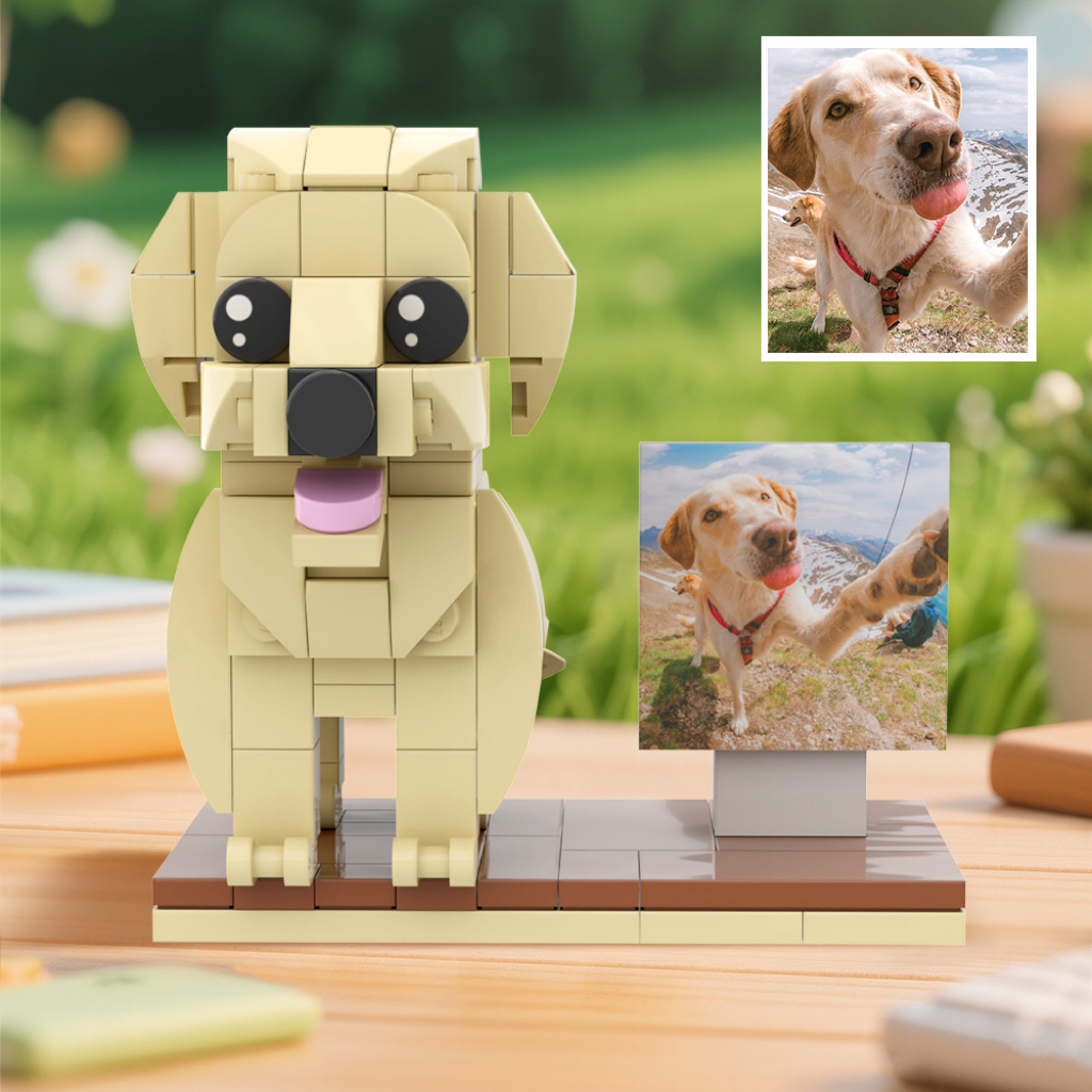 Personalized Pet Brick Figure Full Body Custom Dog with Photo – Unique Father’s Day Gift for Pet Lovers