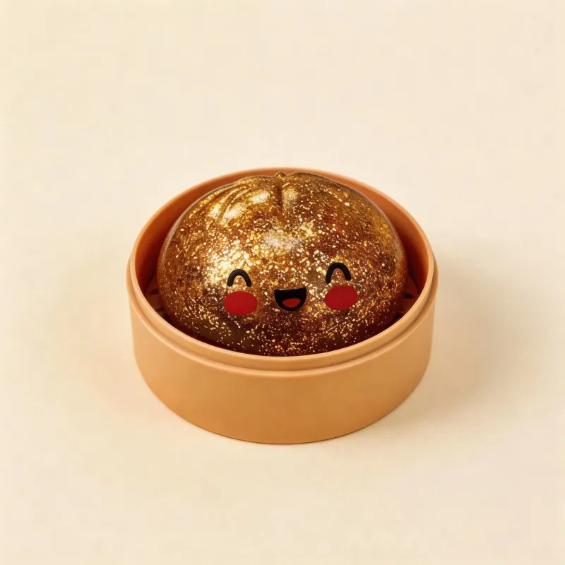 Glitter Dumpling Squishy Toys Steamed Bun Sensory Stress Relief Ball Novelty Desk Soft Squeeze Decompression Gift