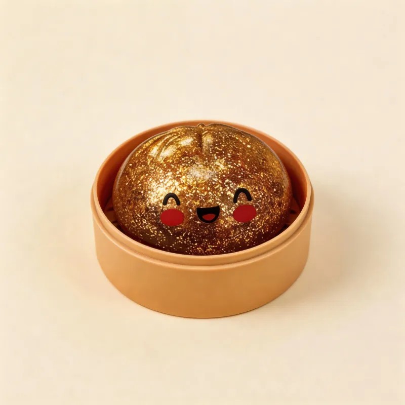 Glitter Dumpling Squishy Toys Steamed Bun Sensory Stress Relief Ball Novelty Desk Soft Squeeze Decompression Gift