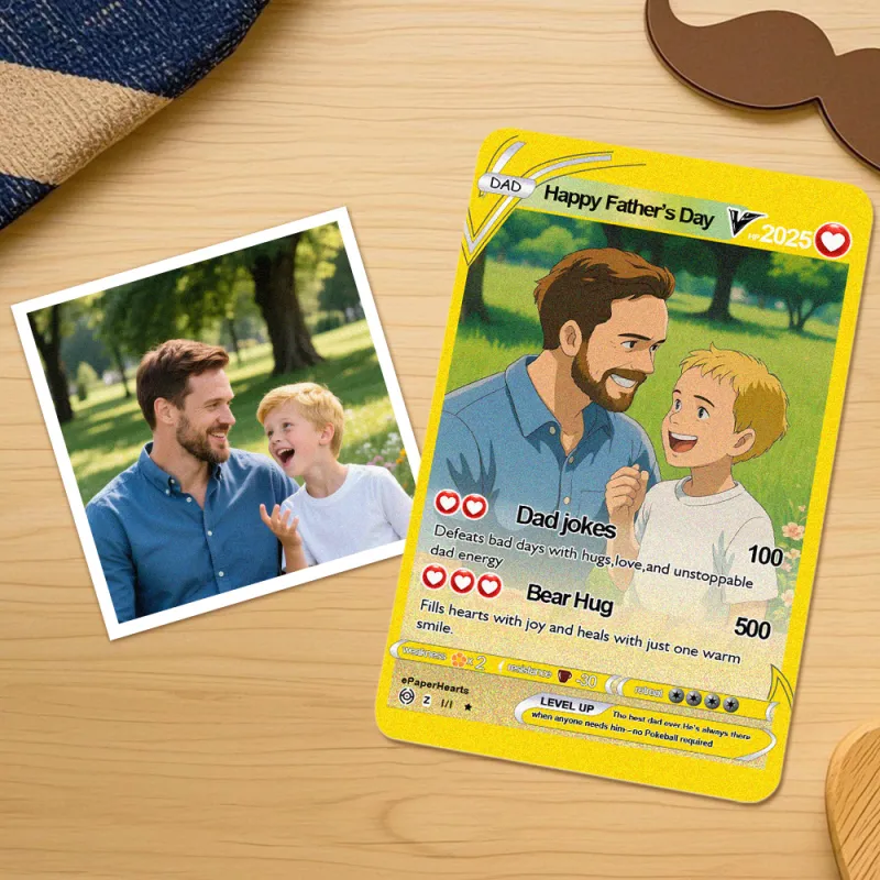Father's Day Poke Card Custom Poke Card Gift For dad Father's Day Gift Custom Poke Present