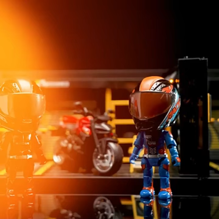 Transforming Motorcycle Action Figure Collectible Rider Toy With Movable Joints Standing Poseable Mini Motorbike Figurine Birthday Anniversary Gift For Him