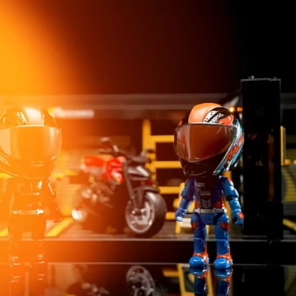 Transforming Motorcycle Action Figure Collectible Rider Toy With Movable Joints Standing Poseable Mini Motorbike Figurine Birthday Anniversary Gift For Him