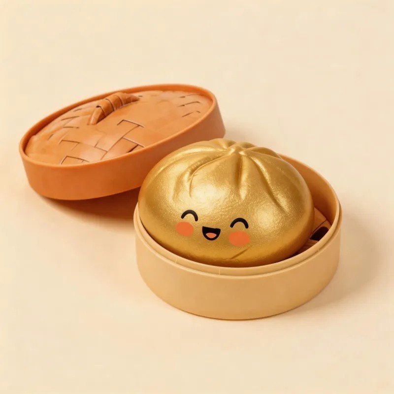 Glitter Dumpling Squishy Toys Steamed Bun Sensory Stress Relief Ball Novelty Desk Soft Squeeze Decompression Gift